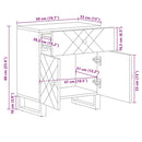 sengebord 50x33x60 cm massivt mangotræ sort