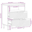 sengebord 50x33x60 cm massivt mangotræ brun