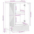 skab 60x33x100 cm massivt mangotræ brun