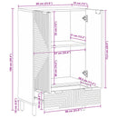 Highboard med skuffe Brun 60 x 33 x 100 cm Massivt mangotræ