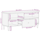 tv-bord 100x33x46 cm massivt mangotræ sort
