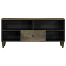 tv-bord 100x33x46 cm massivt mangotræ sort