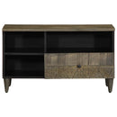 tv-bord 80x33x46 cm massivt mangotræ sort