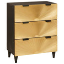Sideboard Sort og Guld 60 x 33 x 75 cm Massivt mangotræ