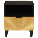 Natskab 2 pcs Sort og Guld 40 x 33 x 46 cm Konstrueret træ