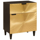 Sengebord Sort og Guld 50 x 33 x 60 cm Konstrueret træ