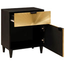 Sengebord Sort og Guld 50 x 33 x 60 cm Konstrueret træ