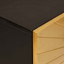 Sideskab Sort og Guld 60 x 33,5 x 75 cm Massivt mangotræ