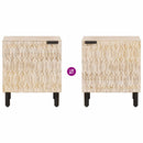 Natskab 2 pcs Hvid 40 x 33 x 46 cm Massivt mangotræ