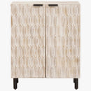 Sideboard Hvid Vask Finish 60 x 33 x 75 cm Massivt mangotræ