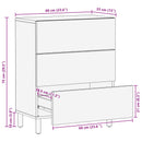 Sideboard Hvid Vask Finish 60 x 33 x 75 cm Massivt mangotræ