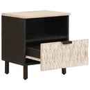 Natskab med skuffe 2 pcs Hvid 40 x 33 x 46 cm Massivt mangotræ