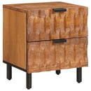 Natskab med skuffe 2 pcs Brun 40 x 33 x 46 cm Massivt mangotræ