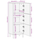 Highboard Acacia Brun Finish 40 x 33 x 110 cm Massivt mangotræ