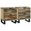 Natskab 2 pcs Naturfarvet 40 x 33 x 46 cm Konstrueret træ