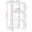 Highboard Brun 40 x 33 x 110 cm Massivt mangotræ