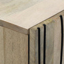 Sideboard Hvid 60 x 33,5 x 75 cm Massivt mangotræ