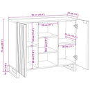 Skab Hvid 90 x 33 x 75 cm Massivt mangotræ