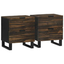 Natskab 2 pcs Valnød 40 x 33 x 46 cm Konstrueret træ
