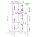 Highboard Brun 40 x 33 x 110 cm Massivt mangotræ