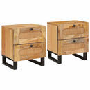Natskab 2 pcs Naturfarvet 40 x 33 x 46 cm Massivt mangotræ