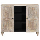 Sideboard Bleg Hvid 90 x 33 x 75 cm Massivt mangotræ