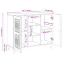 Sideboard Bleg Hvid 90 x 33 x 75 cm Massivt mangotræ