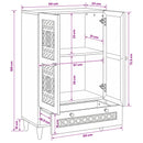 Highboard Hvid 60 x 33 x 100 cm Massivt mangotræ