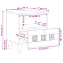 Natskab 2 pcs Naturfarvet 40 x 33 x 46 cm Massivt mangotræ