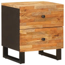 Natskab med skuffe 2 pcs Brun 40 x 33 x 46 cm Massivt mangotræ
