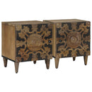 Natskab 2 pcs Brun 40 x 33,5 x 46 cm Massivt mangotræ