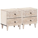 Natskab 2 pcs Hvid 40 x 33,5 x 46 cm Massivt mangotræ