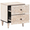 Natskab 2 pcs Hvid 40 x 33,5 x 46 cm Massivt mangotræ