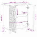 Opbevarings Sideboard Hvid 60 x 33,5 x 75 cm Massivt mangotræ