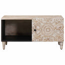 Sofabord Hvid 80 x 50 x 40 cm Massivt mangotræ
