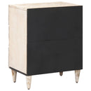 Sengekabinett med skuffe Hvid 50 x 33 x 60 cm Massivt mangotræ