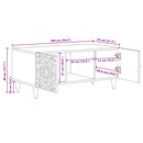 Sofabord Hvid 100 x 54 x 40 cm Massivt mangotræ