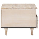 Sofabord med skuffe Hvid 80 x 54 x 40 cm Massivt mangotræ