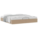 osmannisk sengeramme uden madras 200x200cm kunstlæder cappucino