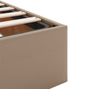 osmannisk sengeramme uden madras 200x200cm kunstlæder cappucino