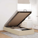 osmannisk sengeramme uden madras 90x200 cm stof cremefarvet