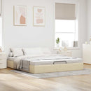 osmannisk sengeramme uden madras 160x200 cm stof cremefarvet