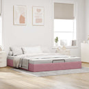 osmannisk sengeramme uden madras 180x200 cm fløjl lyserød