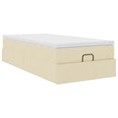 osmannisk sengeramme med madras 80x200 cm stof cremefarvet
