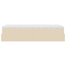 osmannisk sengeramme med madras 90x190 cm stof cremefarvet