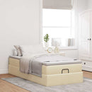 osmannisk sengeramme med madras 100x200 cm stof cremefarvet