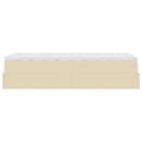 osmannisk sengeramme med madras 100x200 cm stof cremefarvet