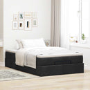 osmannisk sengeramme med madras 120x190 cm stof sort