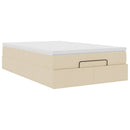 osmannisk sengeramme med madras 120x190 cm stof cremefarvet