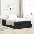 osmannisk sengeramme med madras 120x200 cm stof sort